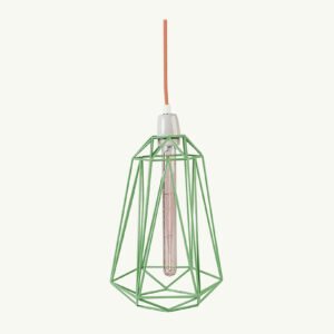 Black Mint Geometric Diamond Ceiling Pendant Light Shade - Green