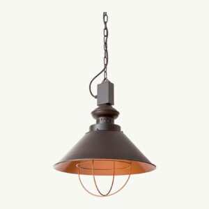 Smartway Cone Hanging , Antique Holder & Halogen Bulb - Brown