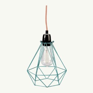 Black Mint Geometric Diamond Ceiling Pendant Light Shade - Blue